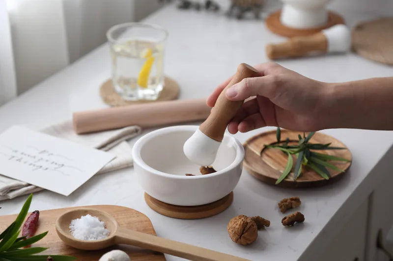 Pilon Céramique Thé | Moulin Manuel Mortier 200ml Premium ThéZen-Pro