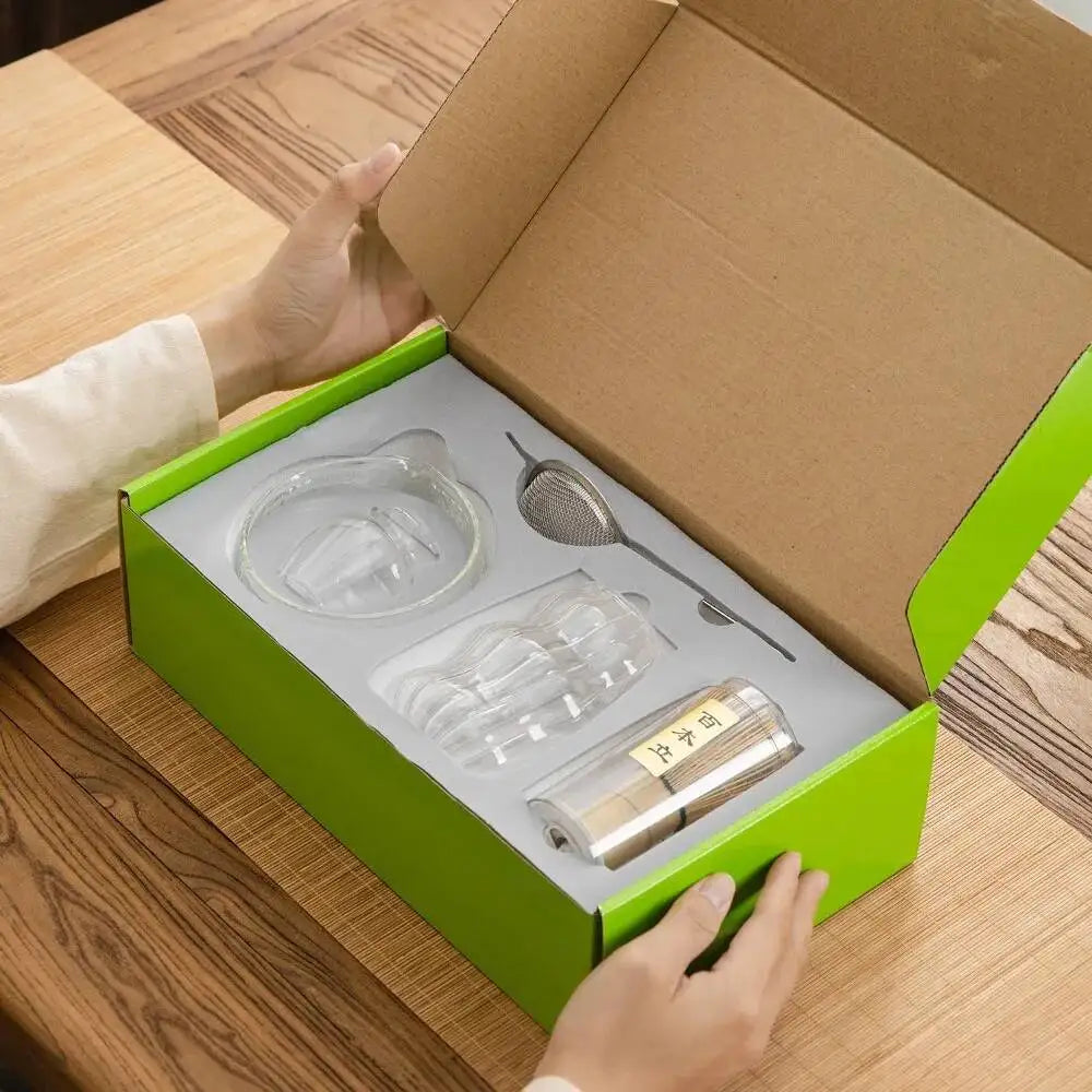 Set Matcha Japonais 7 Pièces | Bol en Verre Haute Résistance & Accessoires en Bambou Naturel - ThéZen Pro ThéZen Pro