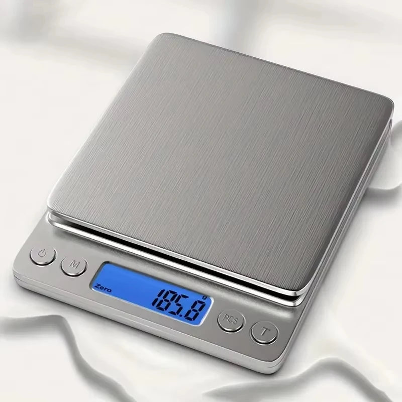 Balance Numérique. 3000g Précision 0,1g USB Rechargeable avec 2 Plateaux - Mini Balance LCD
