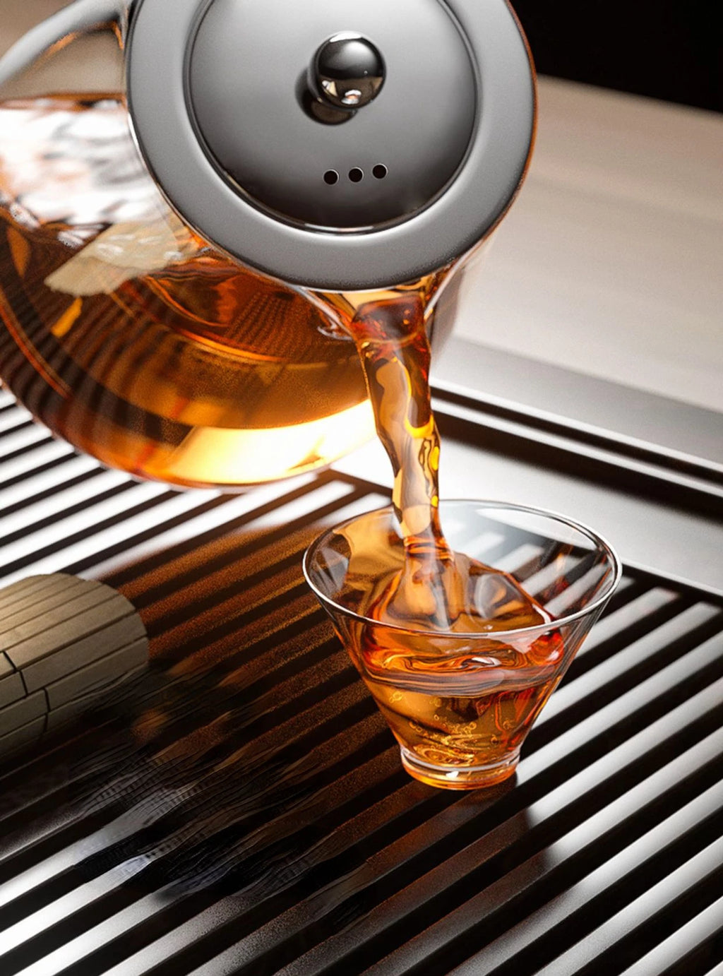 Théière en verre résistant à la chaleur avec infuseur à thé en acier inoxydable...