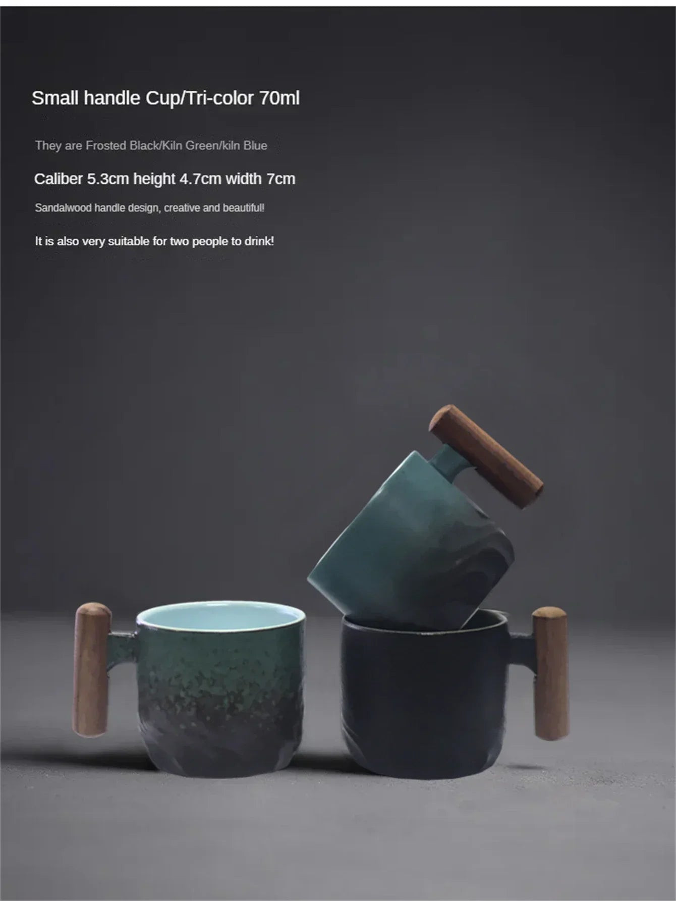 Tasses artisanales et raffinées, tasses vintage à anse en bois, mugs...