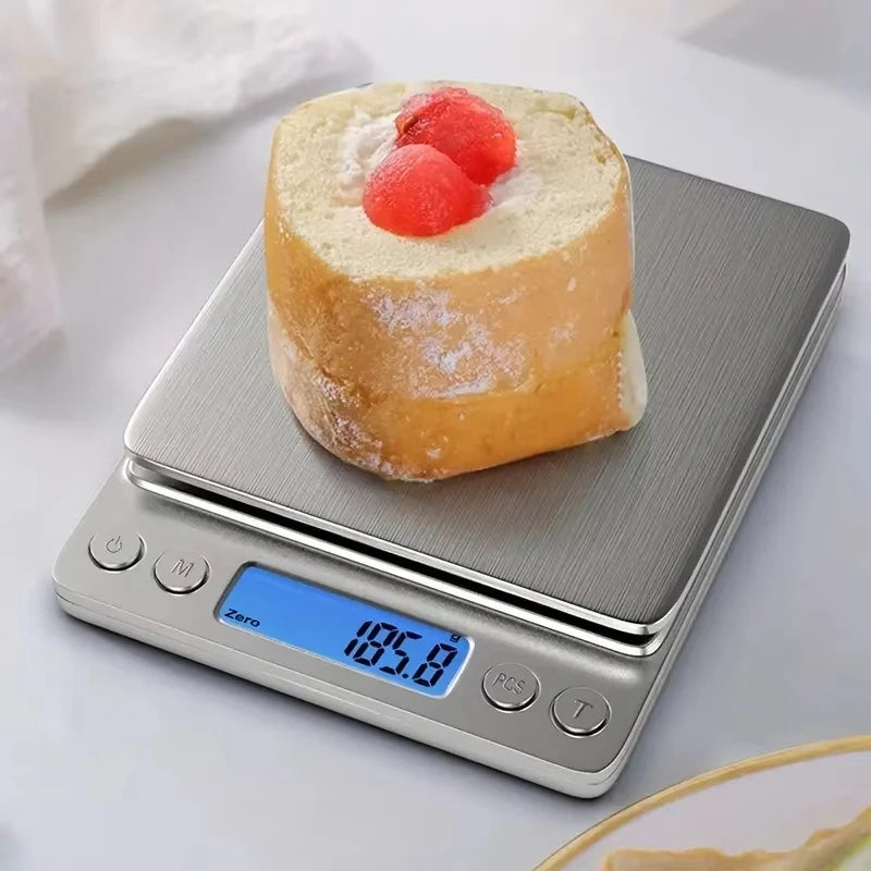 Balance Numérique. 3000g Précision 0,1g USB Rechargeable avec 2 Plateaux - Mini Balance LCD