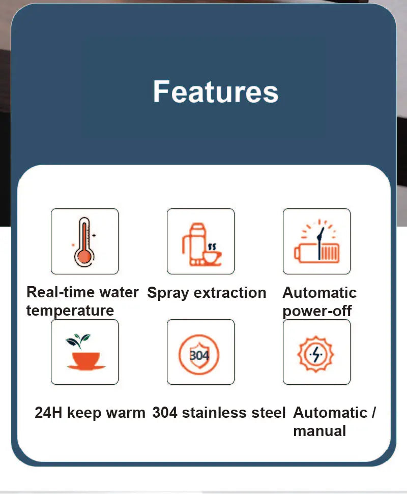 THÉIÈRE électrique multifonction,  avec fonction vapeur et maintien au chaud automatique (220 V).