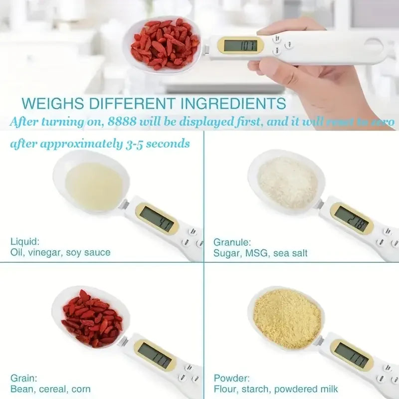 Mini cuillère doseuse numérique de cuisine avec écran LCD, 0,1 à 500 g, idéale pour le thé, tisane.
