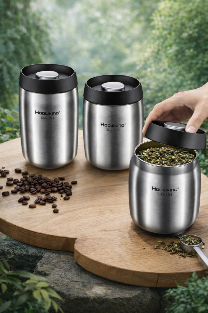 Lot 3 Boîtes Sous Vide Thé | Conservation Inox 304 Café Épices ThéZen-Pro