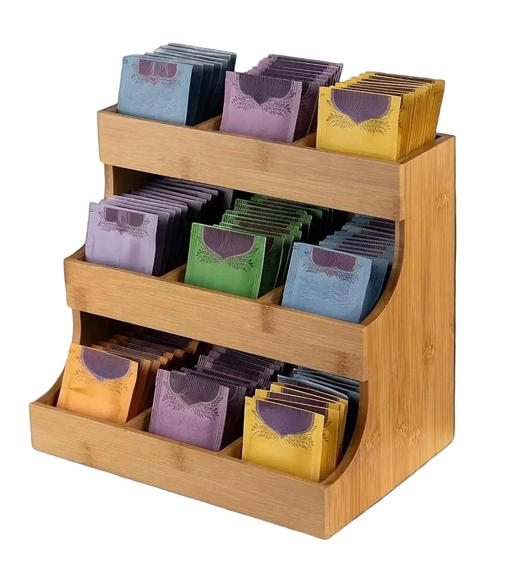 Organisateur Thé Bois Massif | 5 Compartiments Rangement Premium ThéZen-Pro