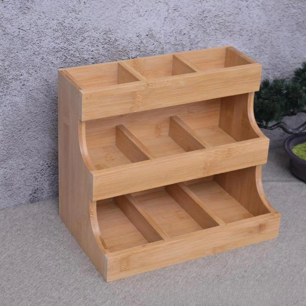 Organisateur Thé Bois Massif | 5 Compartiments Rangement Premium ThéZen-Pro