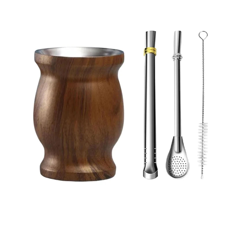 Set Yerba Maté en Acier Inoxydable avec Double Paroi et 2 Bombillas – ThéZen Pro ThéZen Pro