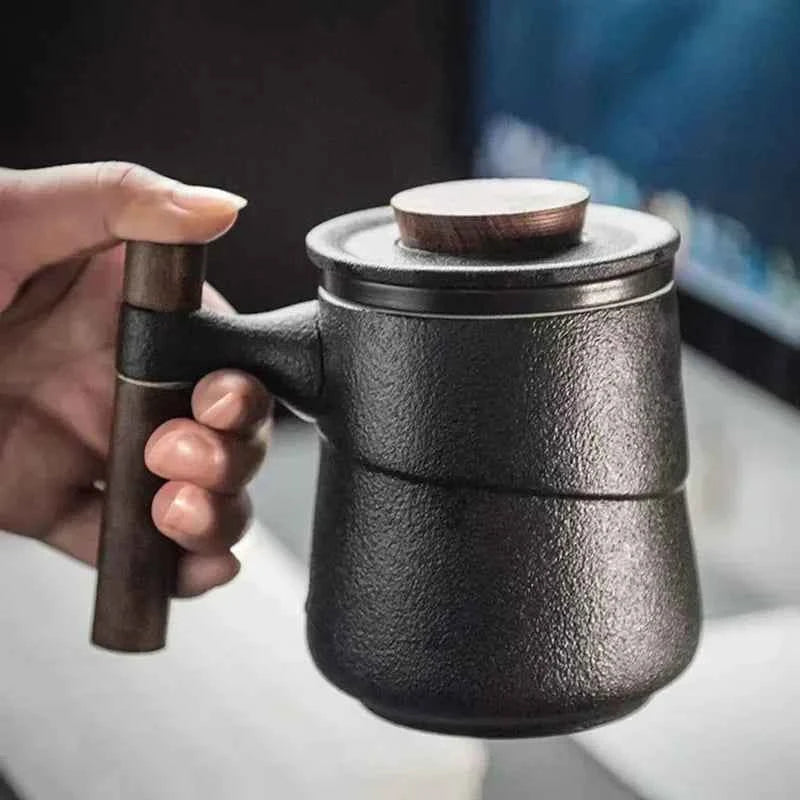 Tasse à Thé 350ml en Céramique | Filtre Intégré & Anse Ergonomique Antidérapante - ThéZen Pro