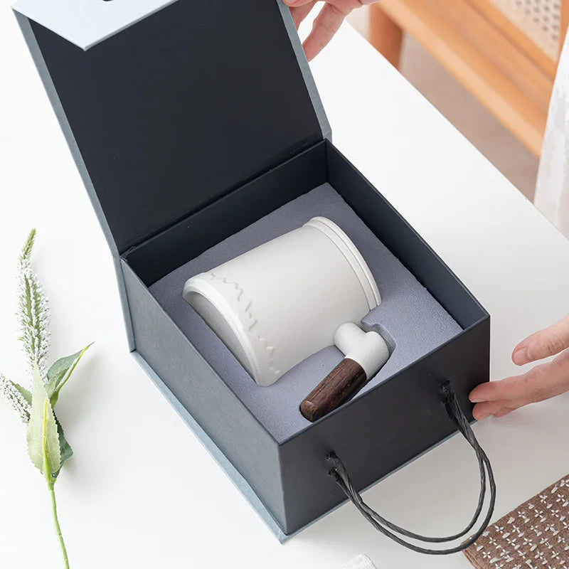 Tasse de Bureau 400ml en Céramique | Filtre | Anti-Taches & Couvercle - ThéZen Pro ThéZen Pro